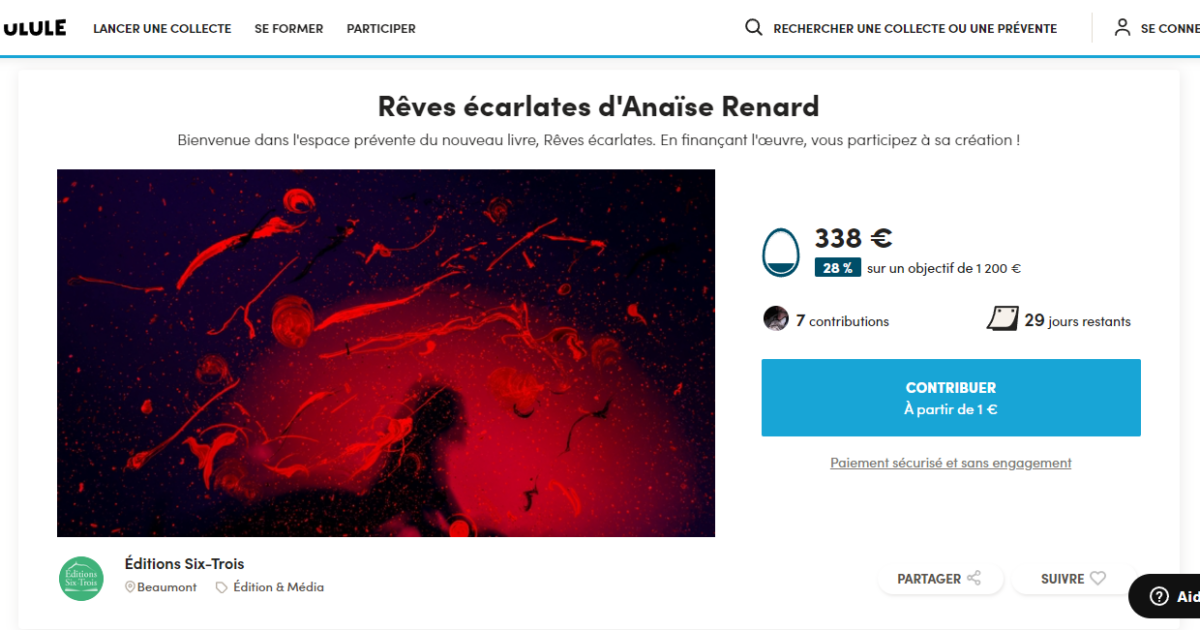 Rêves écarlates : la campagne Ulule a commencé