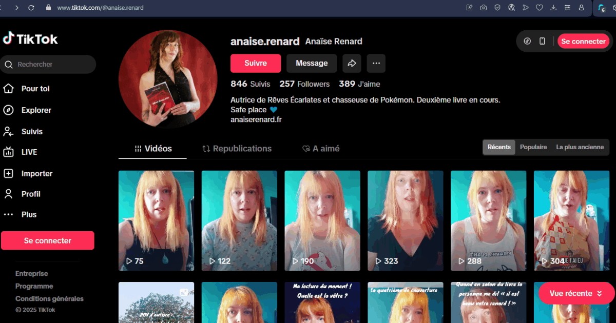 Anaïse Renard sur Tiktok