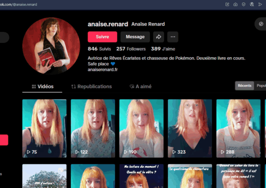 Anaïse Renard sur Tiktok