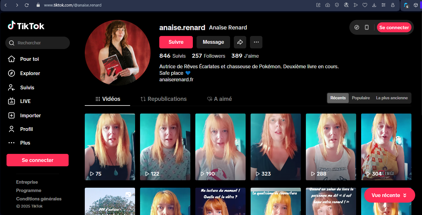 Anaïse Renard sur Tiktok