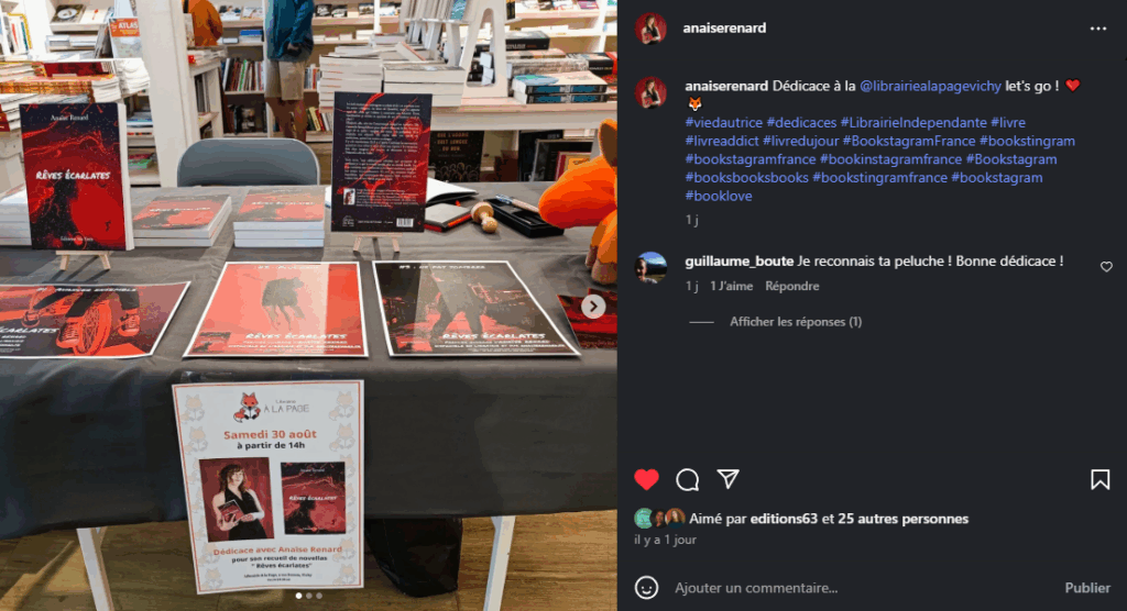 Rêves écarlates à la page Vichy le 30 août 2025 Instagram