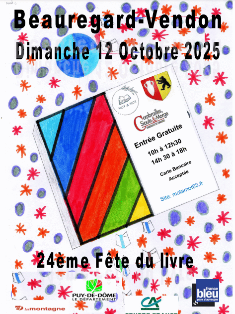 Affiche fête du livre Beauregard Vendon 2025