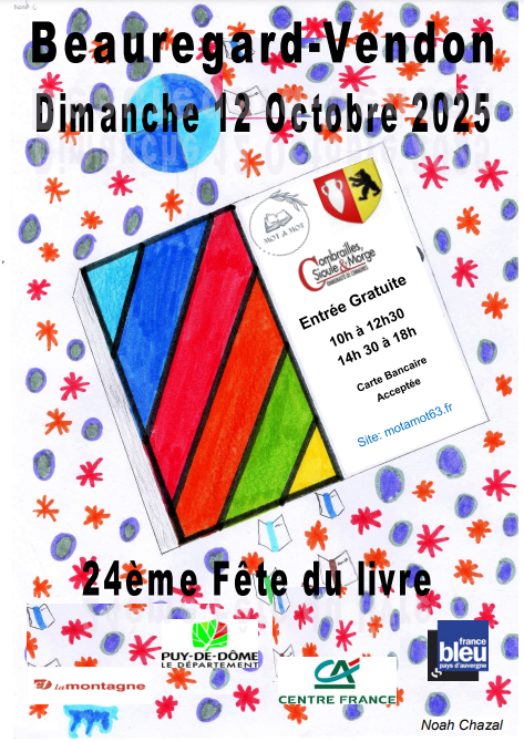 Affiche fête du livre Beauregard Vendon 2025
