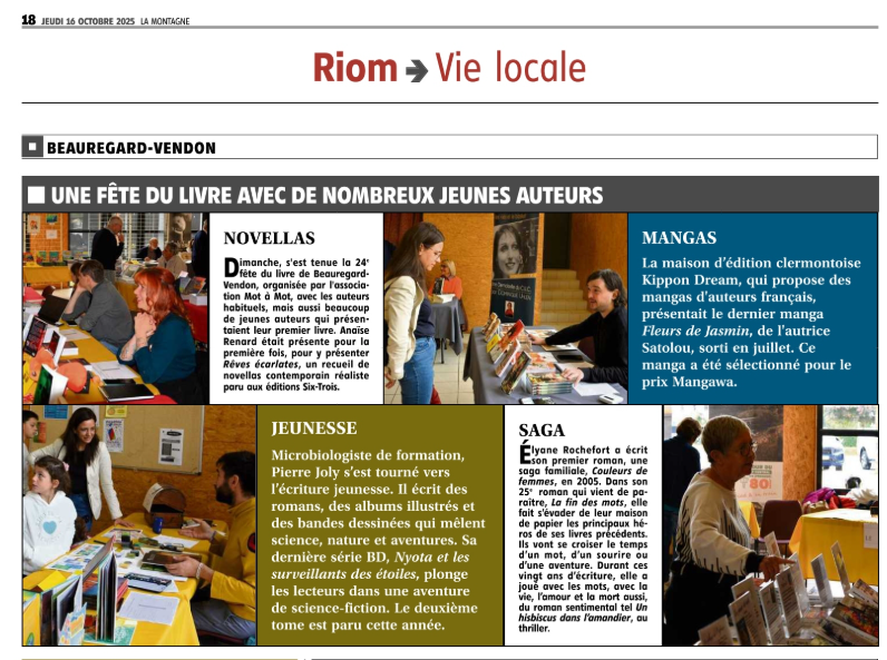 Anaïse Renard dans La Montagne Riom du 16 octobre 2025