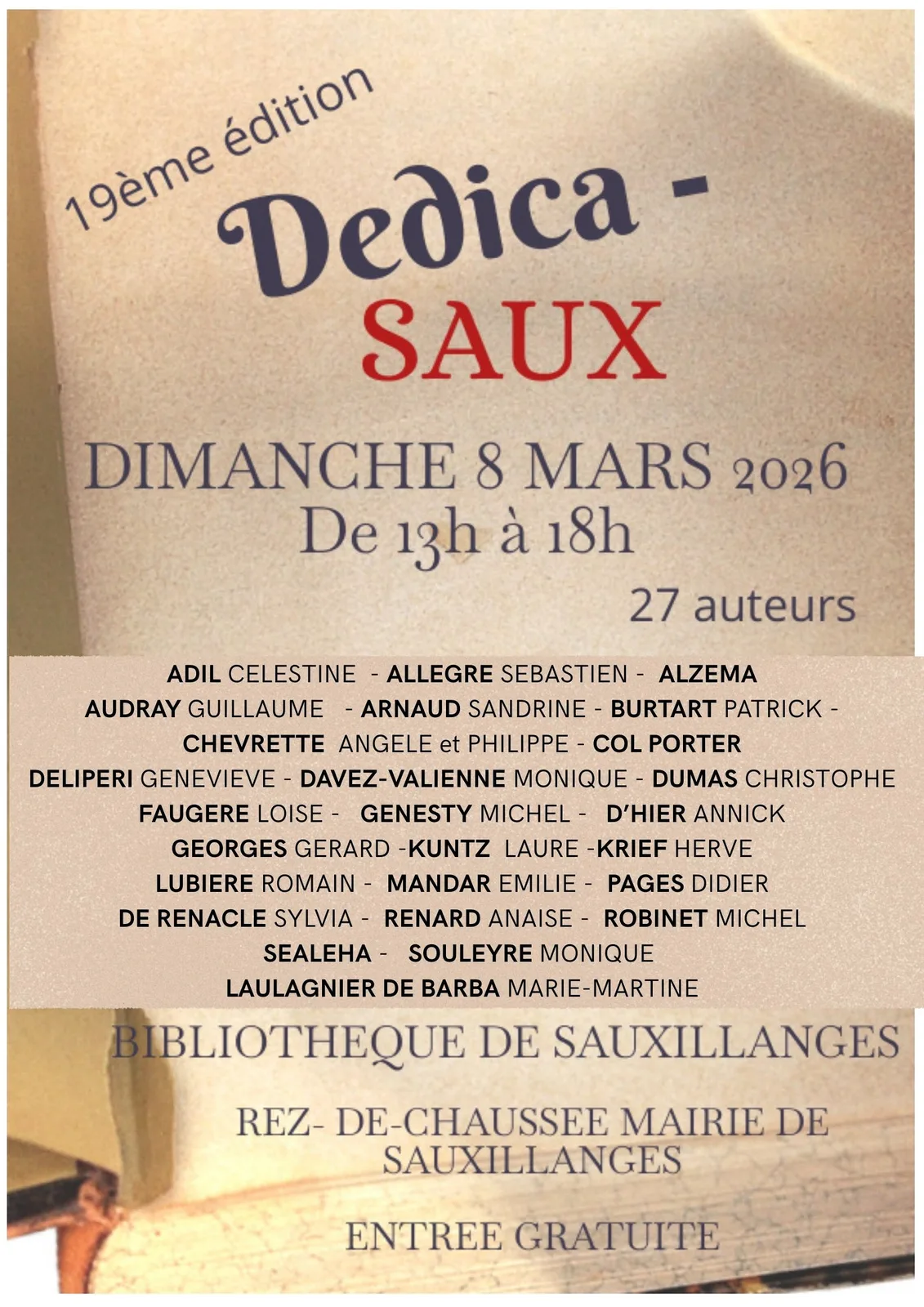 Salon du livre dédicasaux Sauxillanges