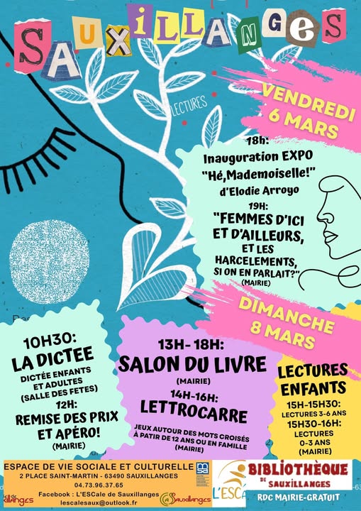 Evenements autour du salon du livre de Sauxillanges 2026